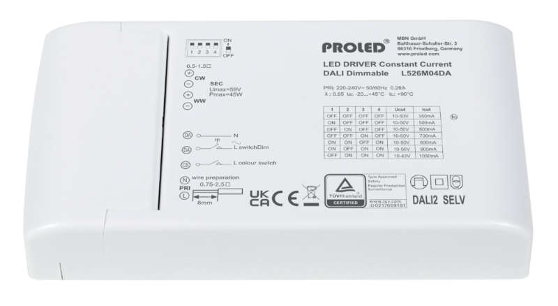 Proled - Octopus CCU DW 2CH DALI Voeding 10 50Vdc 45W - L526M04DA