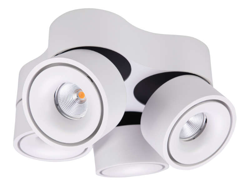Unibright - Tilt Mini opbouwarmatuur wit dimbaar 4x7w 3000K - TL47W01