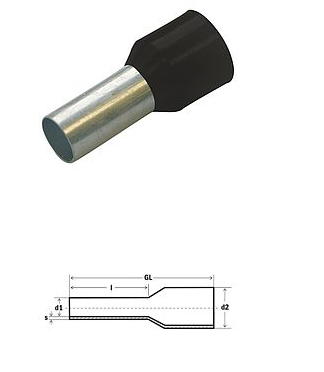 HAUPA - DRAADHULS ZWART 1,50x14,0x8mm - 270808