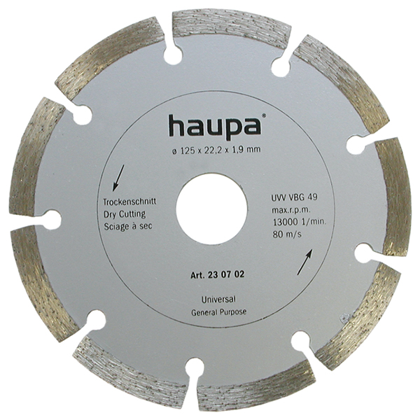 HAUPA - Diamant slijpschijf gesinterd, 125x22,2 - 230702