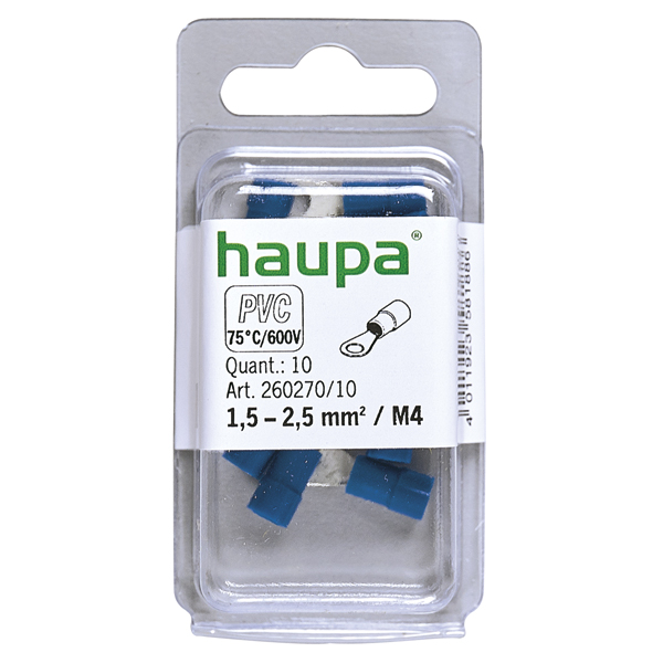 HAUPA - Ringkabelschoen geïsoleerd 1,5 2,5 M4 blauw PVC "Smallpack - 260270/10