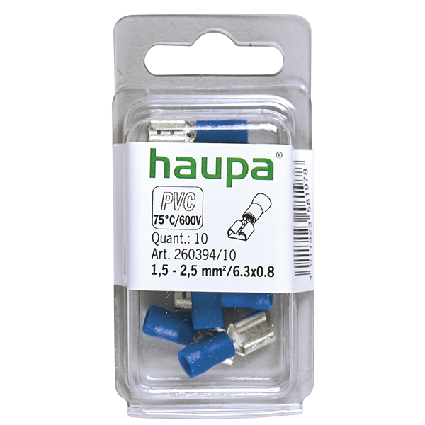 HAUPA - Vlakstekkerhuls (female) 1,5 2,5/6,3x0,8 blauw geïsoleerd - 260394/10