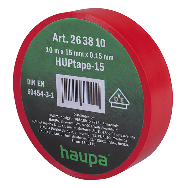 HAUPA - Elektro isolatietape 19 mm x 20 m rood - 263852