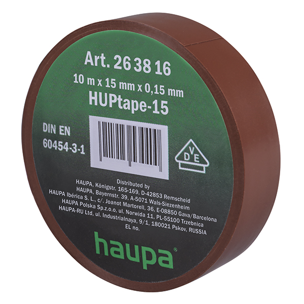 HAUPA - Elektro isolatietape 19 mm x 20 m bruin - 263858