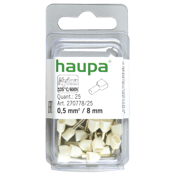 HAUPA - Twin adereindhuls 0,5/8 wit "Smallpack" - 270778/25
