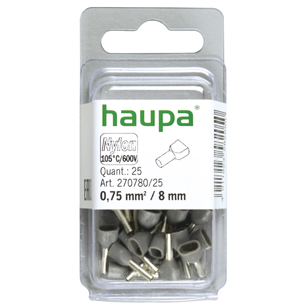HAUPA - Twin adereindhuls 0,75/8 grijs "Smallpack" - 270780/25