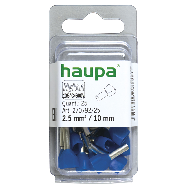 HAUPA - Twin adereindhuls 2,5/10 blauuw "Smallpack" - 270792/25