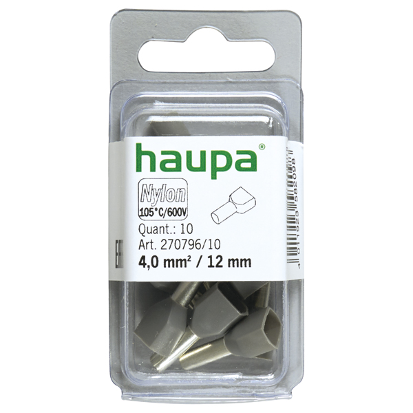 HAUPA - Twin adereindhuls 4,0/12 grijs "Smallpack" - 270796/10