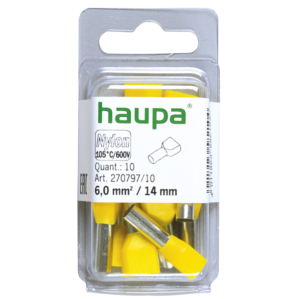 HAUPA - Twin adereindhuls 6,0/14 geel "Smallpack" - 270797/10
