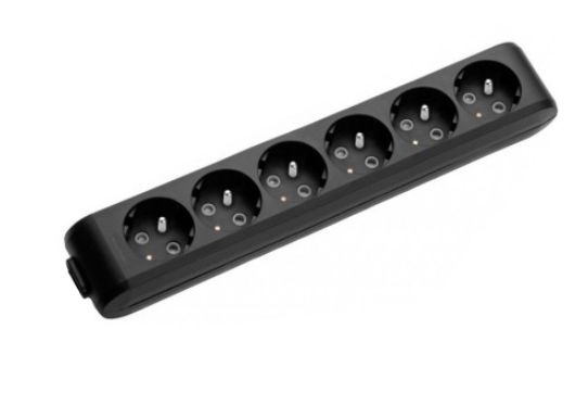 Panasonic - 6 voudig stekkerdoos (2 polen + aarde), kinderbeveiliging - PAN-B06602BL