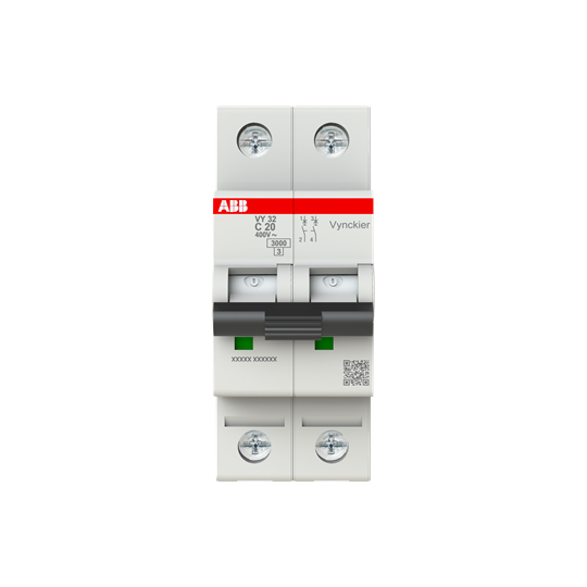 ABB - Automaat VY30 2P C20 3kA - ABBVY32C20
