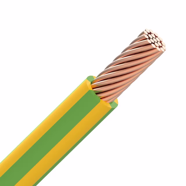 Kabel - H07Z1 R 16 mm² geel/groen halogeenvrij Cca per meter - H07Z1-R 16 mm² G/G