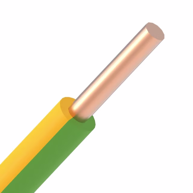 Kabel - H07V U 1,5 mm² geel/groen installatiedraad Eca rol 100 m - 1046150-101