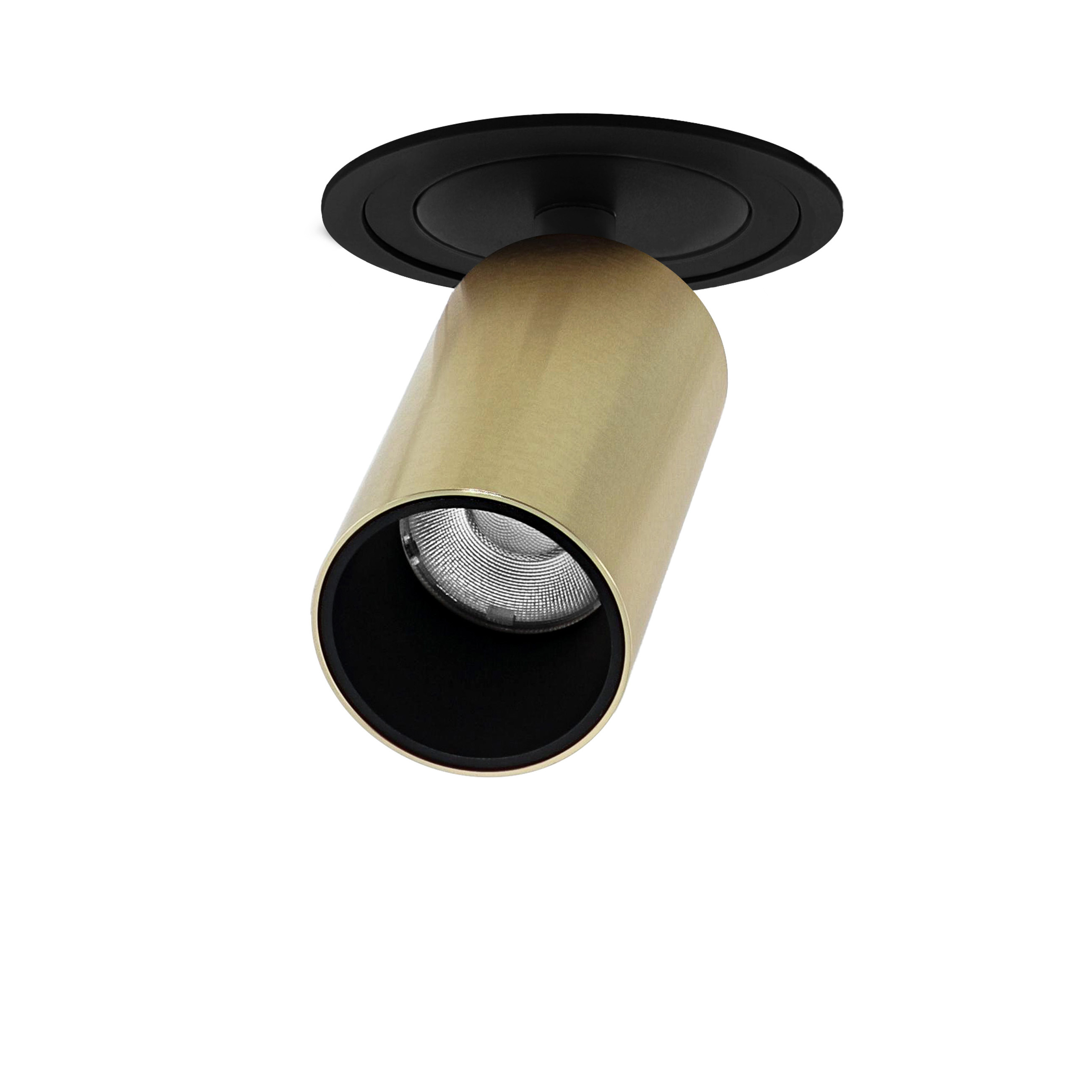 Indigo Lighting - OLYN 1 RDX 15W 1820Lm 36° DIM Mat zwart Geborsteld goud - DO57168