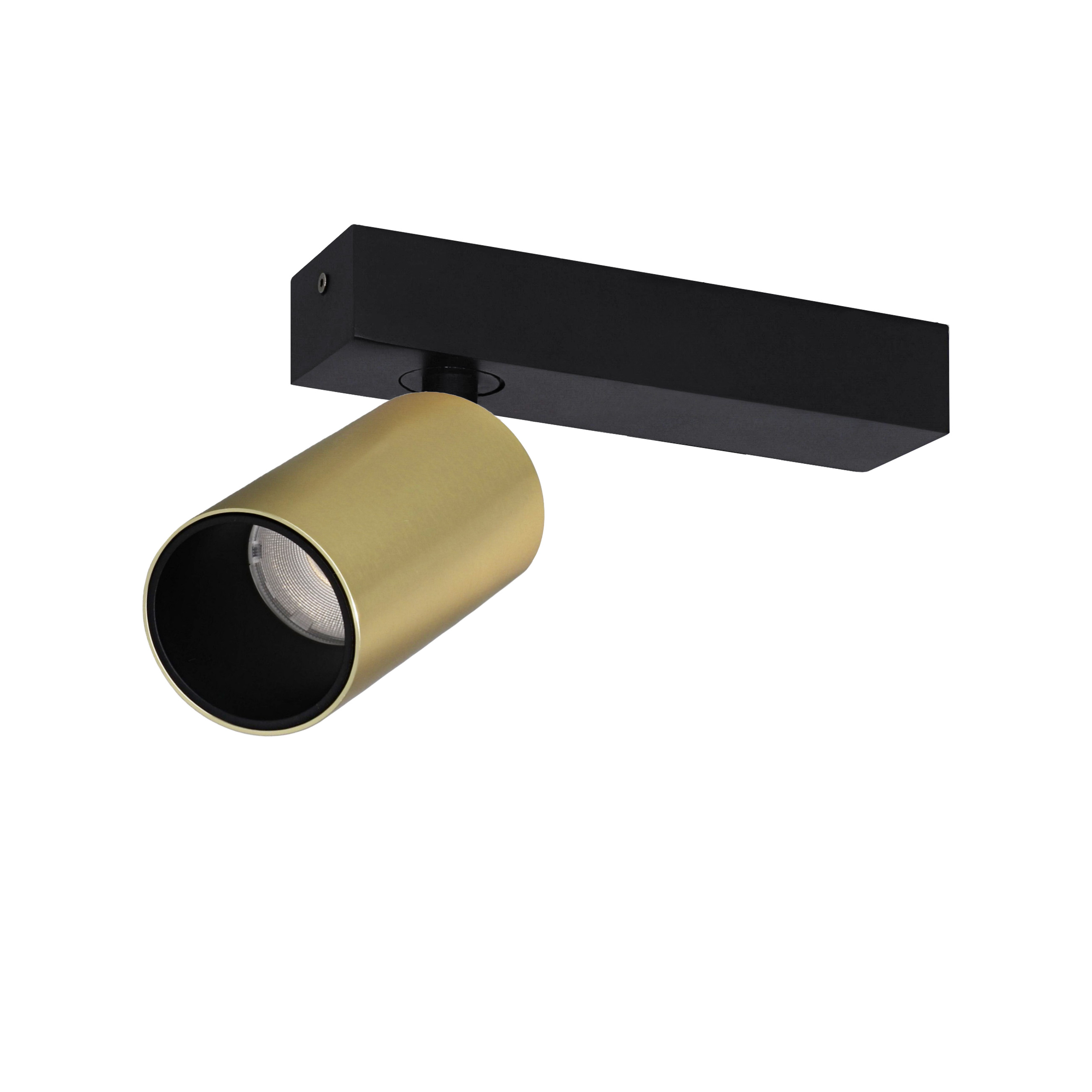 Indigo Lighting - OLYN 1 W 15W 1820Lm 36° DIM Mat zwart Geborsteld goud - WA28768