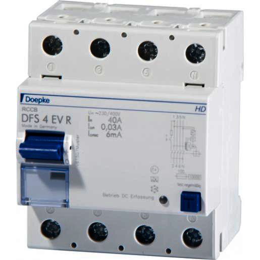Doepke 5403004: Aardlekschakelaar 40A 300mA 4-polig neuter rechts