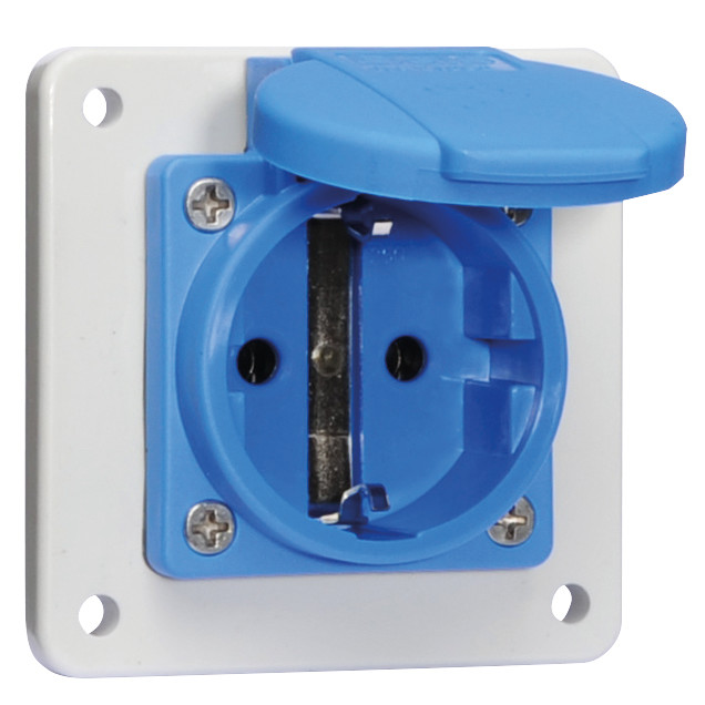inbouw stopcontact 16A 2P+ randaarde 230V IP54, schroefaansl