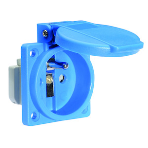 inbouw stopcontact  16A 2P+BA 230VIP54  quick-connect  blauw