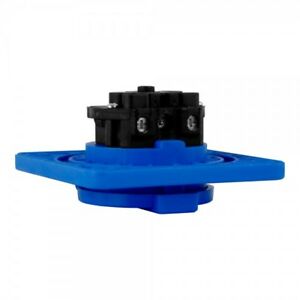 Bals 7178: Inbouw stopcontact 16A 2P+Randaarding 230V met flens 75mmx75mm Blauw - Image 2