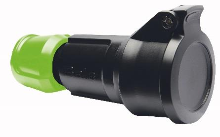 Bals - koppelstekker belg. aarding 16A 250V IP54 zwart + groene mu - 7410009
