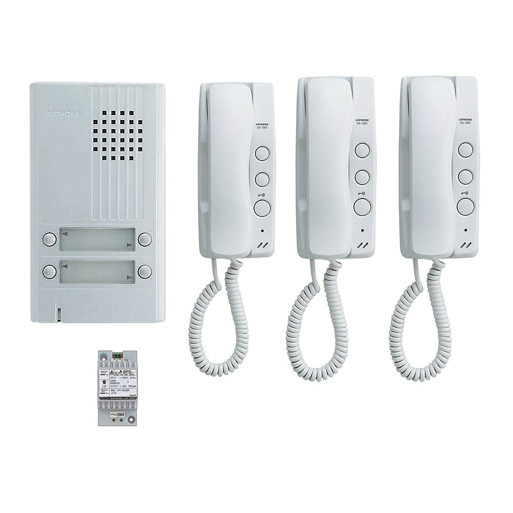 Aiphone - Analoge parlofoonkit voor 3 appartemente - A01008201
