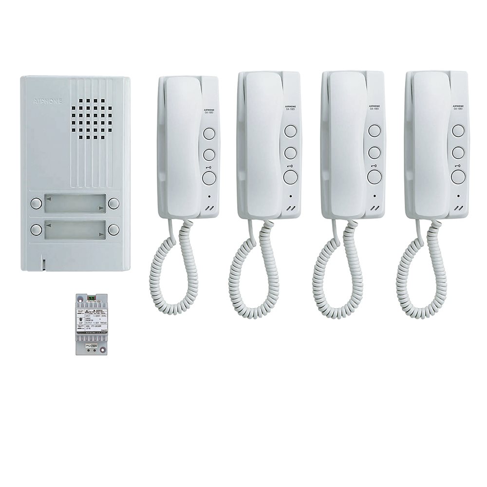 Aiphone - Analoge parlofoonkit voor 4 appartemente - A01008202