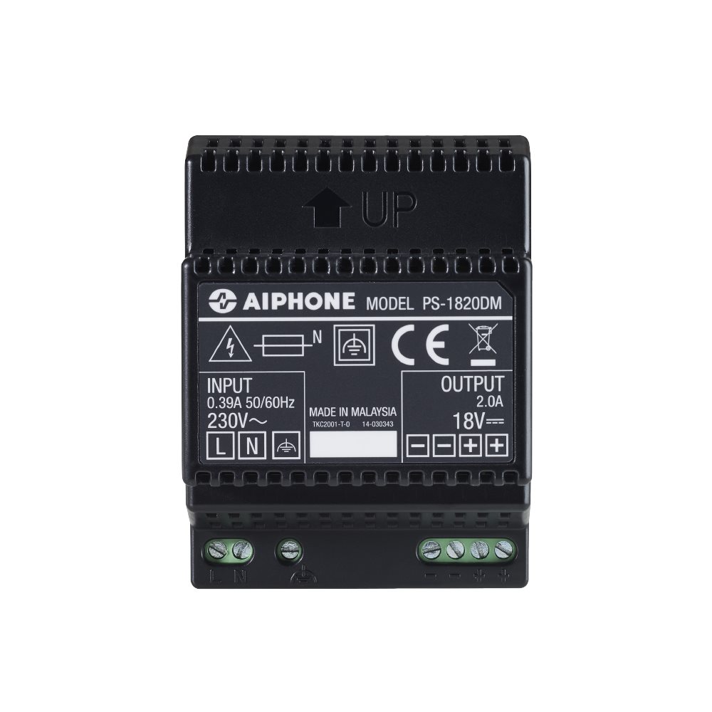 Aiphone - voeding intercom videofoon 18v 2a DIN rail module - A01009013