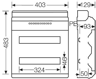 Hensel KV9236B - Automatenkast 36 modulen: 2 x 18 x 18mm IP65 - Image 3