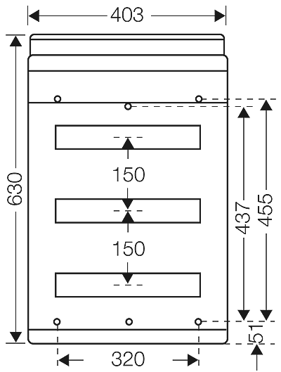 Hensel KV9354B - Automatenkast 54 modulen: 3 x 18 x 18mm IP65 - Image 2