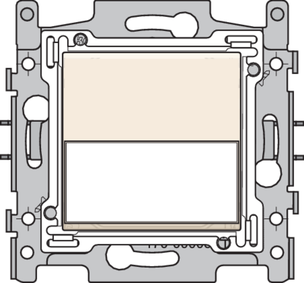 Niko 100-60908: Drukknop N.O. met 3 aansluitklemmen, sokkel, insteekklemmen en afwerkingsset met tekstveld cream - Image 2