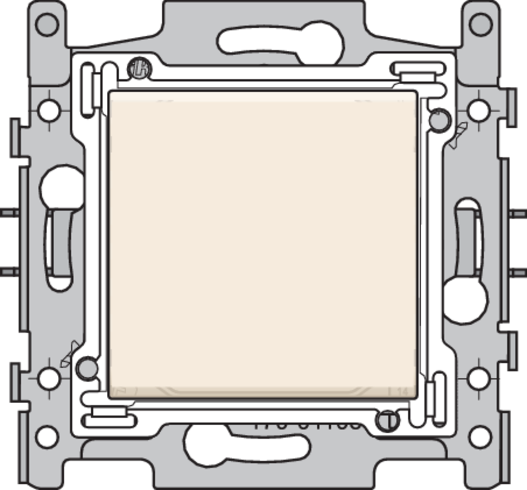Niko 100-61108: Enkelpolige schakelaar, sokkel, insteekklemmen en afwerkingsset cream - Image 2
