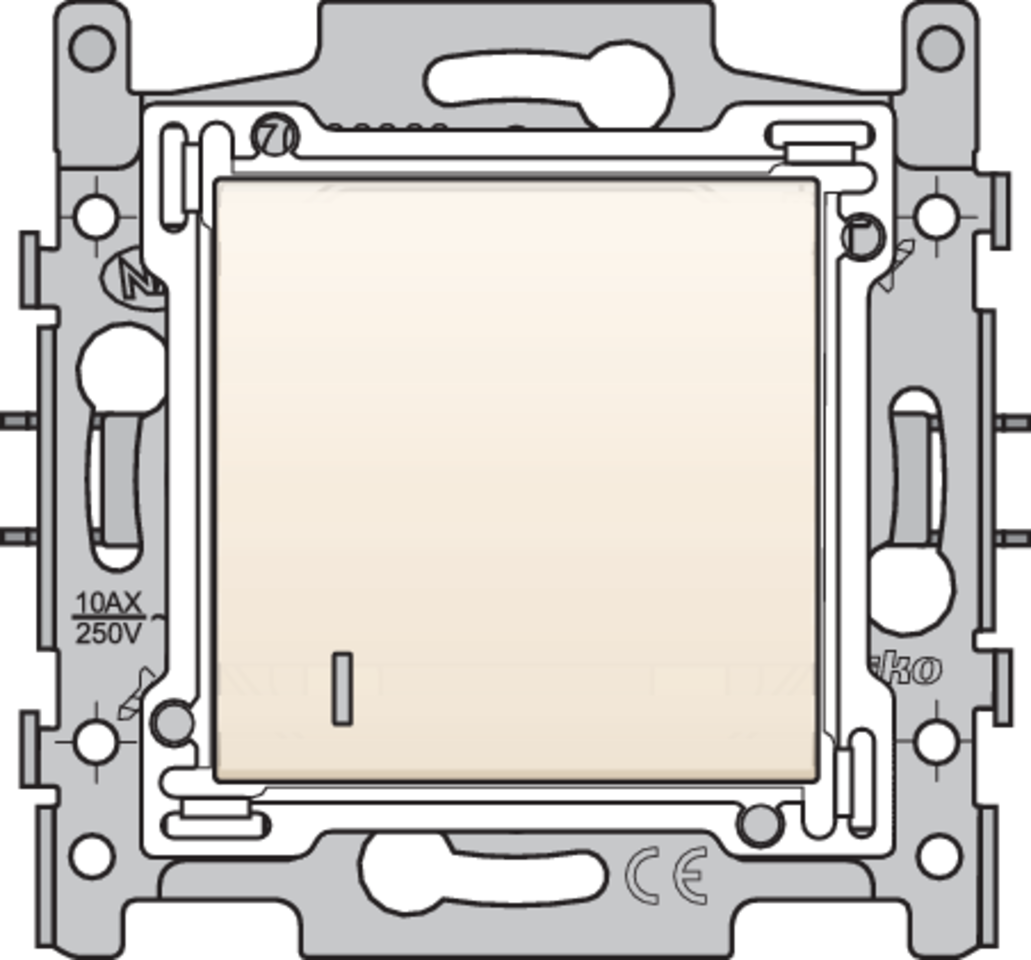 Niko 100-61908: Hotelkaartschakelaar, sokkel, insteekklemmen en afwerkingsset, cream - Image 2