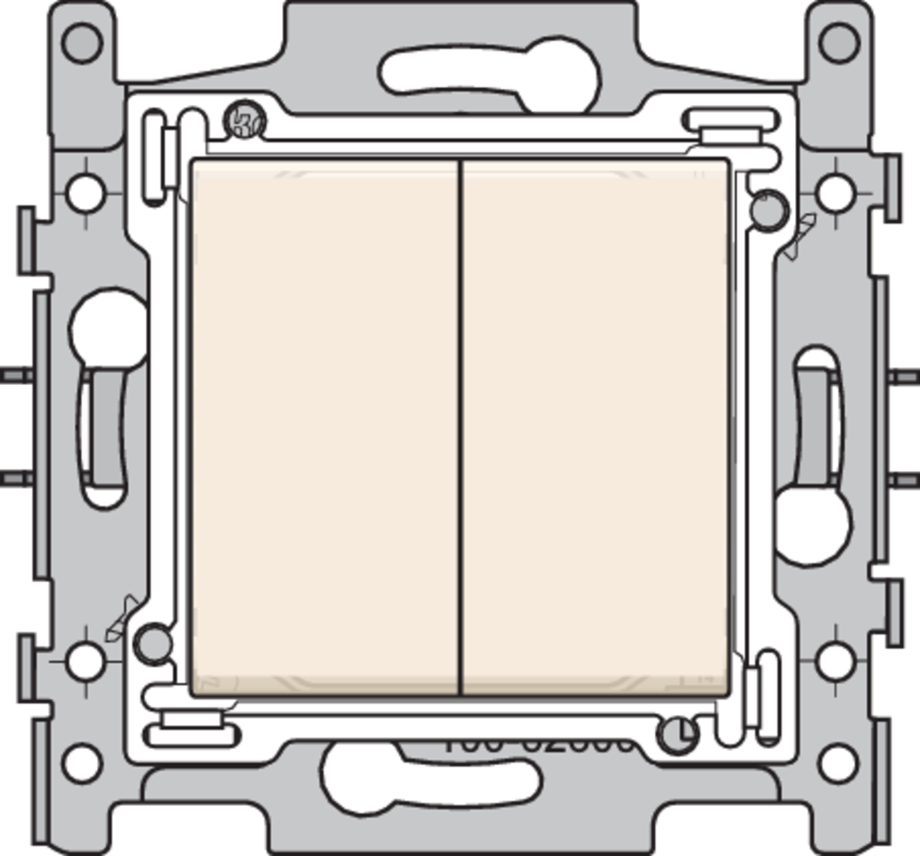 Niko 100-62600: Dubbele wisselschakelaar, sokkel, schroefklemmen en afwerkingsset cream - Image 2