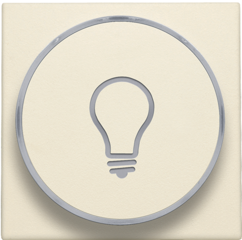 Niko 100-64008: Afwerkingsset met doorschijnende ring met lampsymbool voor drukknop 6A met amberkleurige led met E10-lampvoet, cream