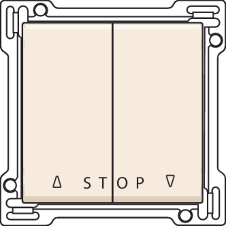 Niko 100-65918: Afwerkingsset voor tweevoudige rolluikdrukknop voor elektronische sturingen, cream - Image 2