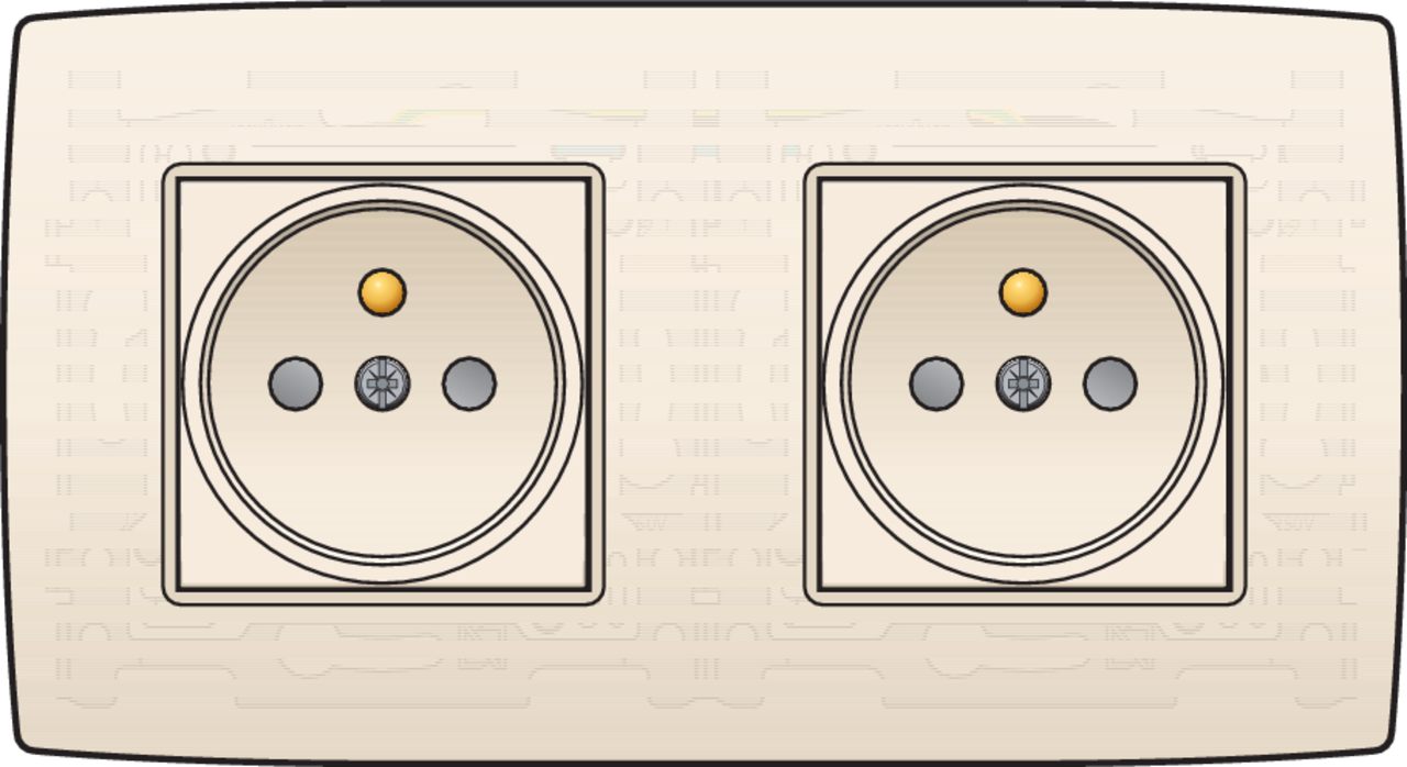 Niko 100-66102: Dubbel stopcontact horizontaal met penaarde en beschermingsafsluiters, schroefklemmen, inbouwdiepte 21 mm, incl. afdekplaat cream - Image 2