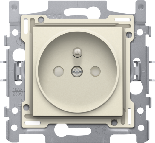 Stopcontact met penaarde en beschermingsafsluiters, inbouwdi