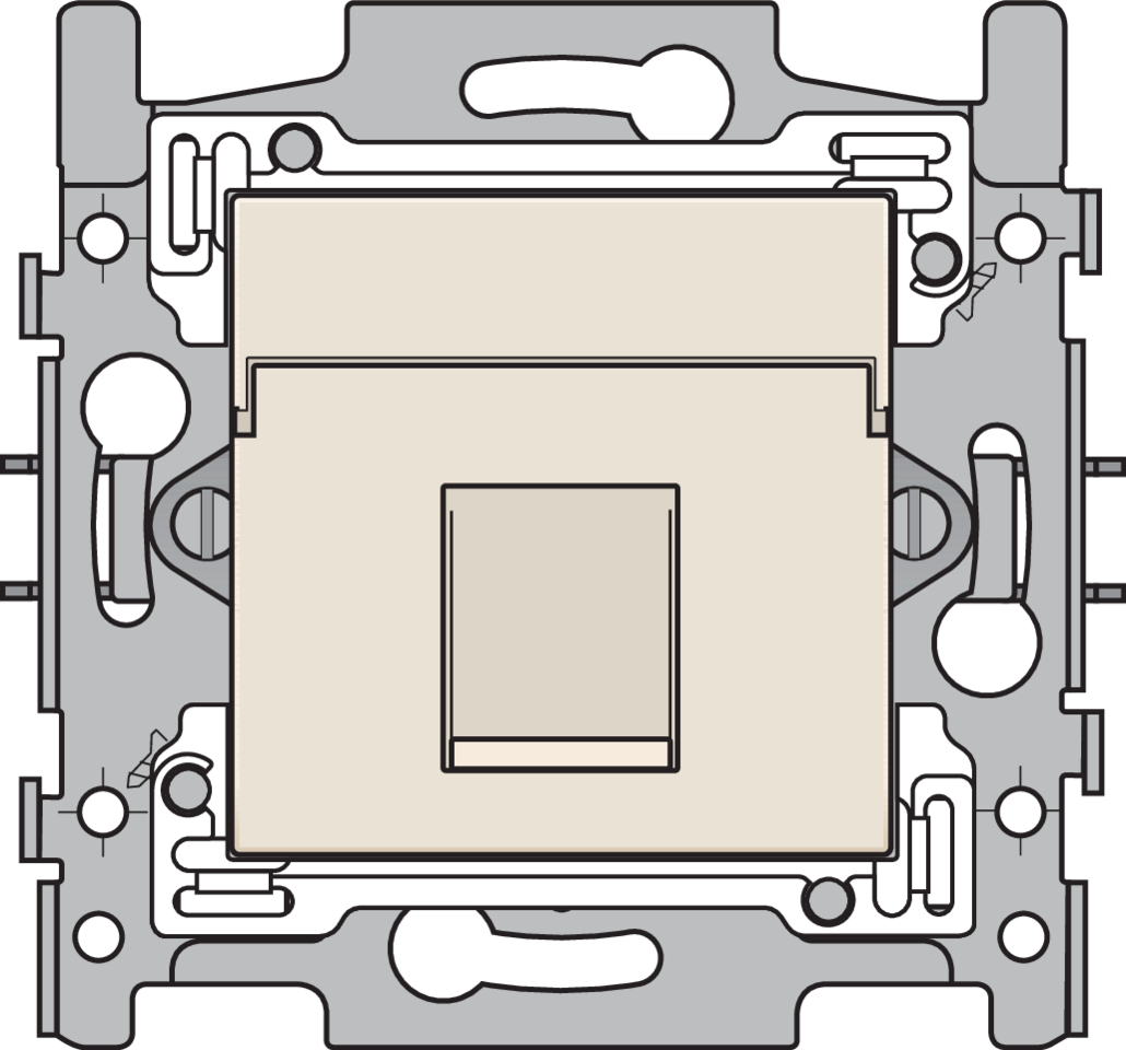 Niko 100-66151: 1 RJ45-aansluiting UTP Cat. 5E, klaar voor PoE++, vlakke uitvoering, incl. sokkel 60 x 71 mm met klauwbevestiging en afwerkingsset, cream - Image 2