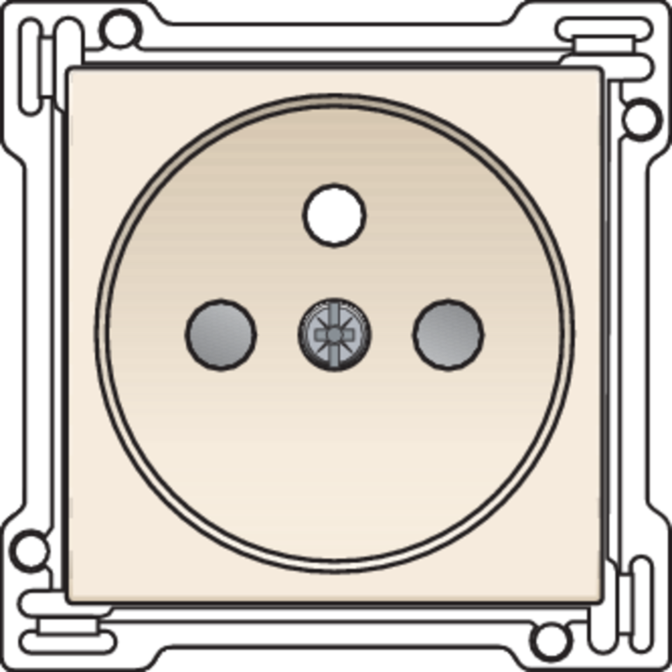 Niko 100-66601: Afwerkingsset voor stopcontact met penaarde en beschermingsafsluiters, inbouwdiepte 28,5 mm, cream - Image 2