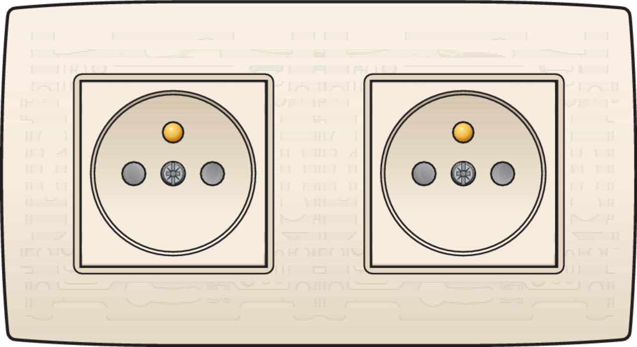 Niko 100-66625: Dubbel stopcontact horizontaal met penaarde, beschermingsafsluiters en insteekklemmen, inbouwdiepte 28,5 mm, incl. afdekplaat, cream - Image 2