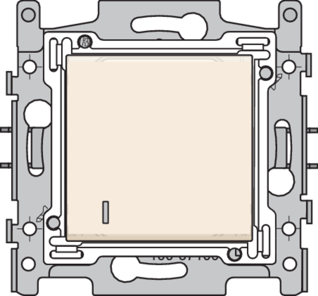 Niko 100-67100: Enkelpolige controleschakelaar met 3 aansluitklemmen, sokkel, schoefklemmen en afwerkingsset cream - Image 2