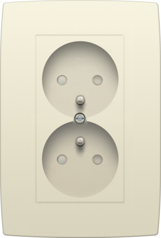 Dubbel stopcontact verticaal met penaarde en beschermingsafs