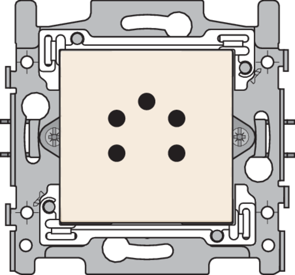 Niko 100-69000: 5-polige telefooncontactdoos, sokkel en afwerkingsset cream - Image 2