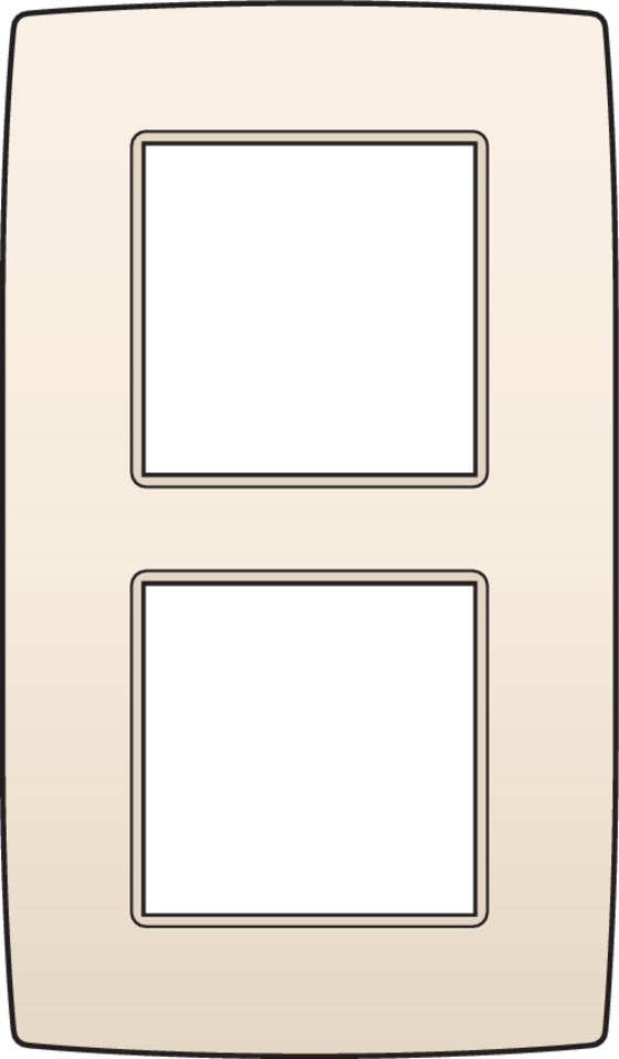 Niko 100-76200: Tweevoudige afdekplaat, 60 mm centerafstand, verticaal, Niko Original cream - Image 2