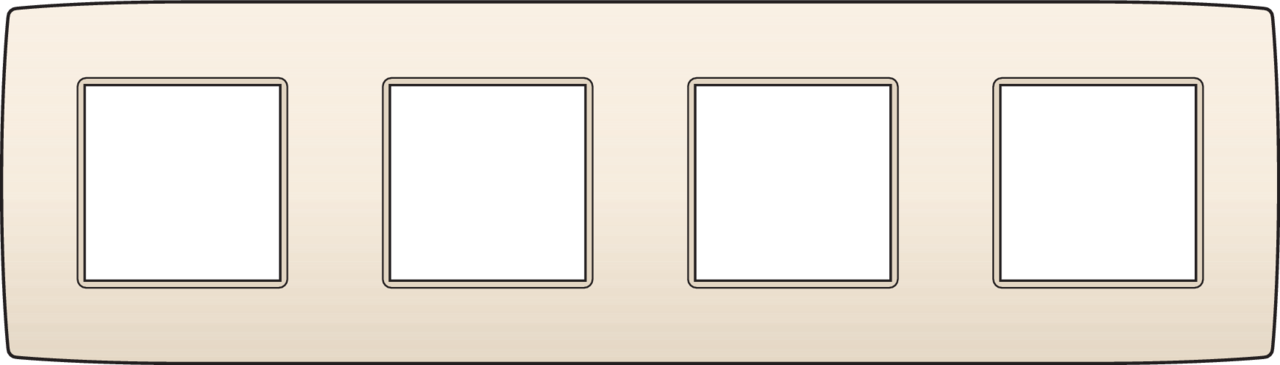 Niko 100-76400: Viervoudige afdekplaat, 71 mm centerafstand, Niko Original cream - Image 2