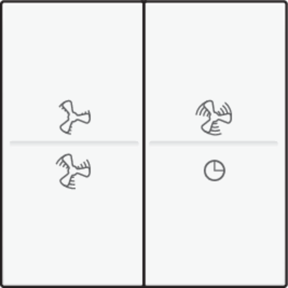 Niko 101-00013: Tweevoudige toets met ventilatoropdruk 0 t.e.m. 3 voor draadloze schakelaar of drukknop met 4 bedieningsknoppen, white - Image 2