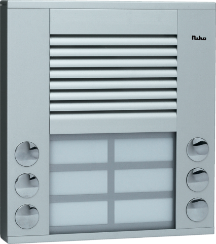 Opbouwbuitenpost 20 mm met 6 bellen in twee rijen