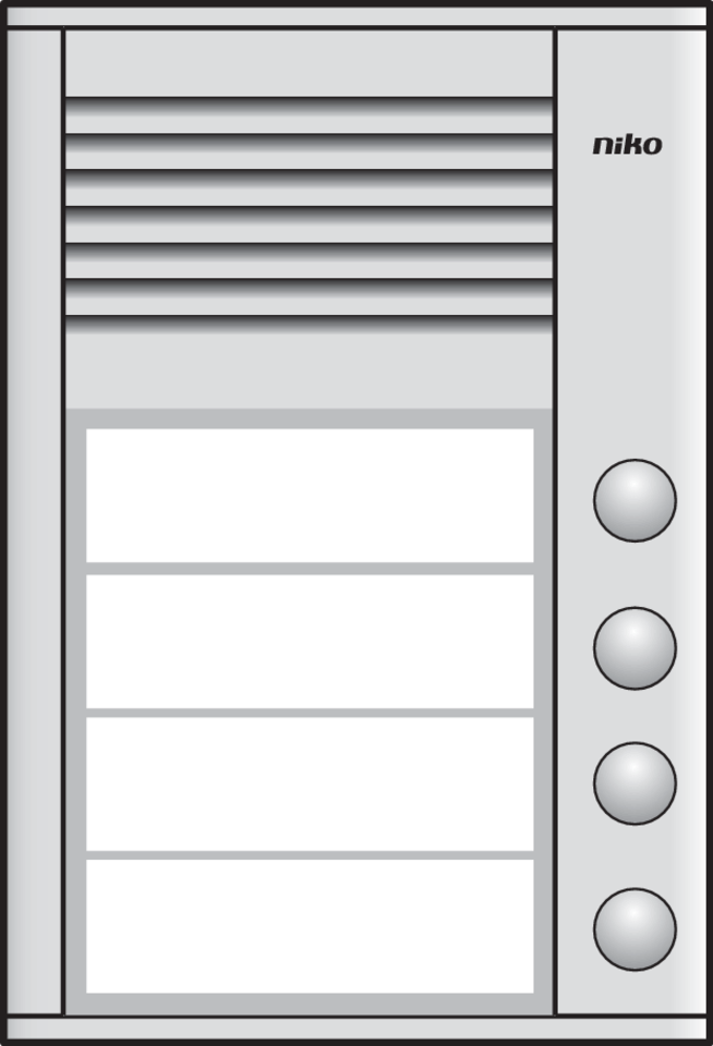 Niko 10-154: Opbouwbuitenpost 16 mm met 4 bellen - Image 2