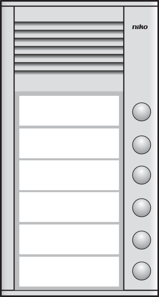 Niko 10-156: Opbouwbuitenpost 16 mm met 6 bellen - Image 2