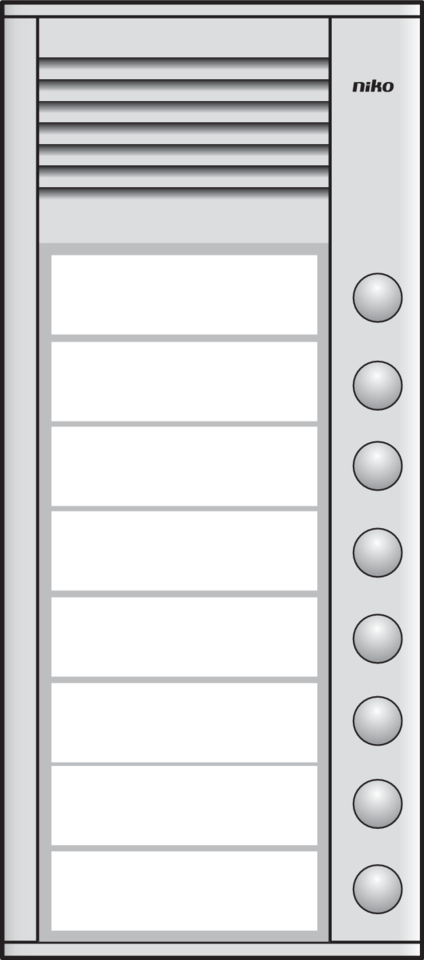 Niko 10-158: Opbouwbuitenpost 16 mm met 8 bellen - Image 2